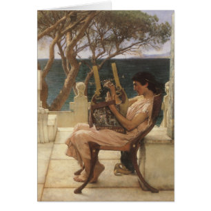 Cartão Sáfio e Alceu por Sir Lawrence Alma Tadema