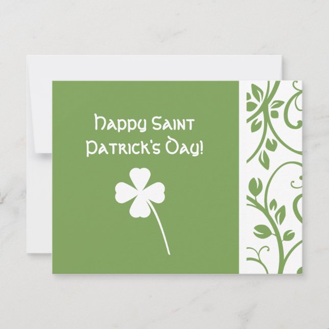 Cartão Sage Clover Floral Vine Saint Patrick (Frente)