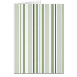Cartão Sage Green (Light Medium Dark) White Stripes Blank