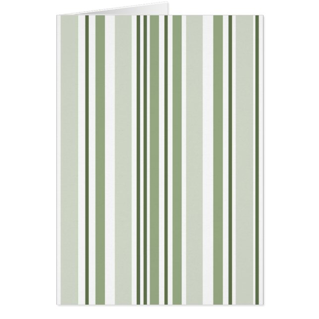 Cartão Sage Green (Light Medium Dark) White Stripes Blank (Frente)