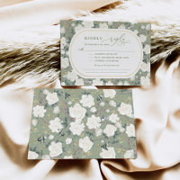 Sage Green White Chinoiserie Floral Weding RSVP