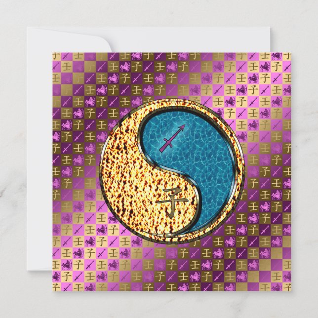 Cartão Sagitário e Rato Água (Frente)