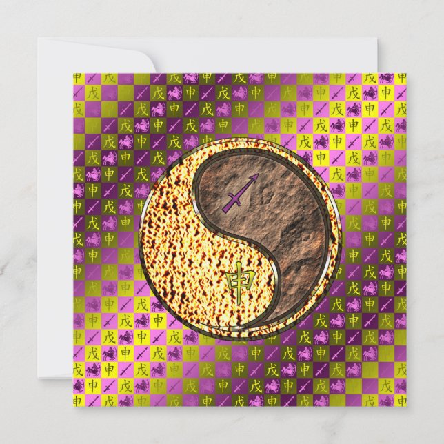 Cartão Sagittarius & Earth Monkey (Frente)