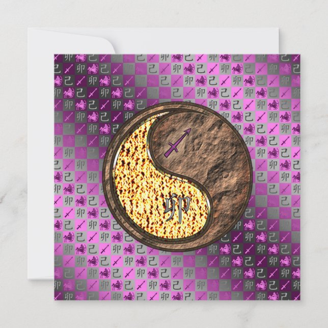 Cartão Sagittarius & Earth Rabbit (Frente)