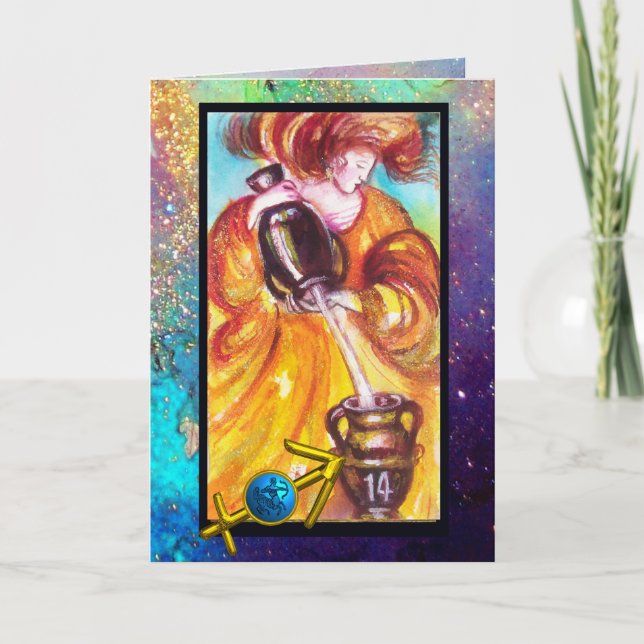 CARTÃO SAGITTARIUS,TEMPERANTE TAROT ZODIAC ANIVERSÁRIO (Frente)