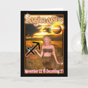 Cartão Sagittarius Zodiac birthday card