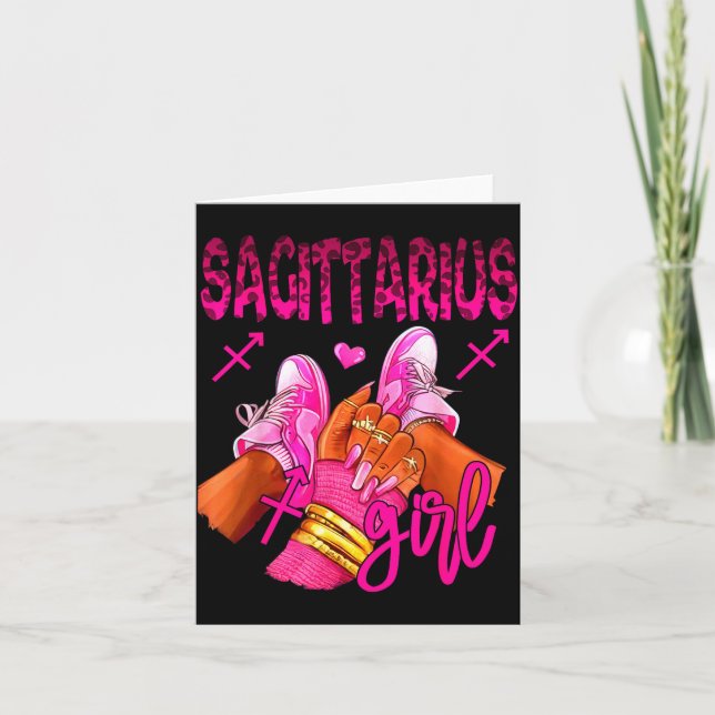Cartão Sagittarius Zodiac Sign Birthday Queens Horoscope  (Frente)
