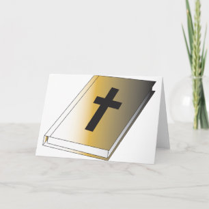 Cartão Sagrada Bíblia Dourada com Bolsa Religiosa Cruz Pr