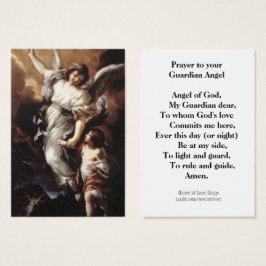 Cartão Sagrado Anjo Guardião Oração Religiosa