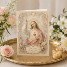 Sagrado Coração de Jesus Bênção Floral Rococó