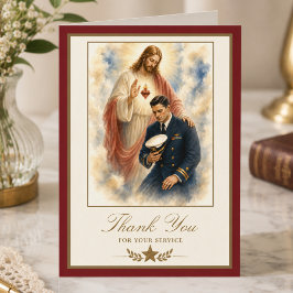 Cartão Sagrado Coração de Jesus Serviço Militar Naval