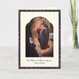 Cartão Sagrado Coração Jesus St. Margaret Mary Religiosa