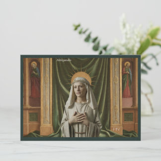 Cartão Sagrado de Arte Católica | Santa Aldegundis