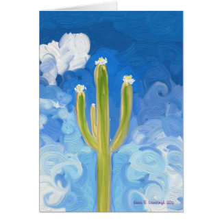 Cartão Saguaro verde, céu azul