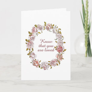 Cartão Saiba que Você é Amado Conforto e Carinho