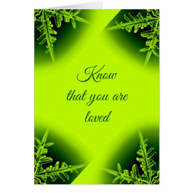 Cartão Saiba que você é amado, neon green card (Frente)