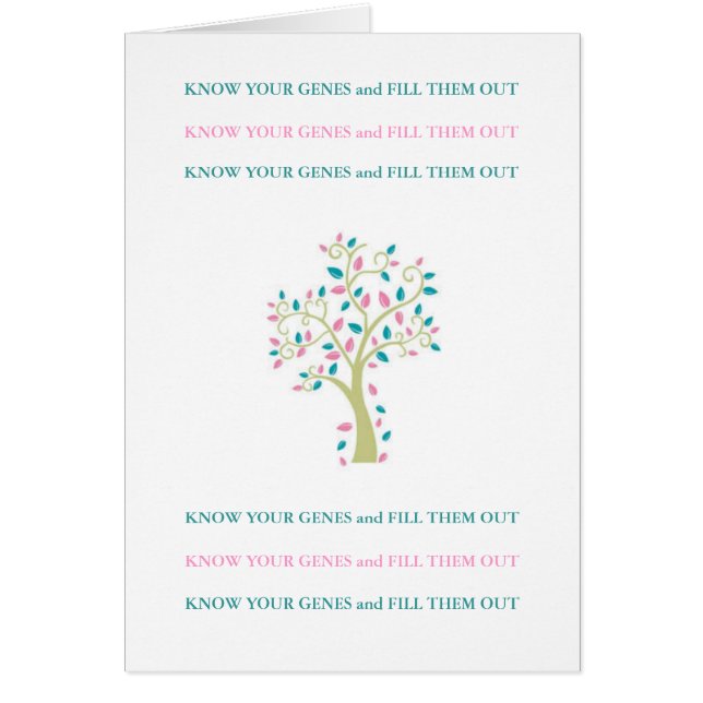 CARTÃO SAIBA SEUS GENES & COMPLETE-OS! (Frente)
