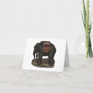 Cartão Saída Da Placa Retroativa Jumbo Elefante De Circo 