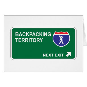 Cartão Saída seguinte Backpacking