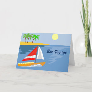 CARTÃO SAILBOAT ON ISLAND BON VOYAGE CARD