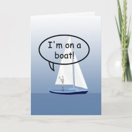 Cartão Sailboat Sailior em uma Saudação Personalizada Eng