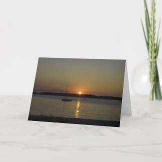 Cartão Sailboat Speed Boat Sunset