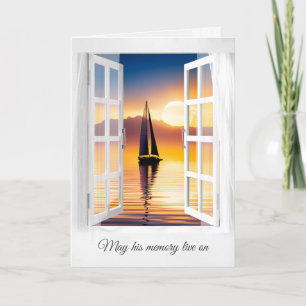 Cartão Sailboat Sunset In Window Sympathy