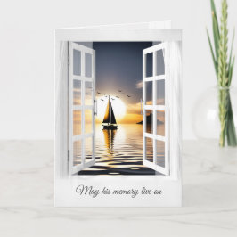 Cartão Sailboat Sunset In Window Sympathy