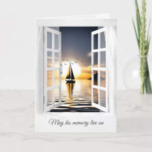 Cartão Sailboat Sunset In Window Sympathy