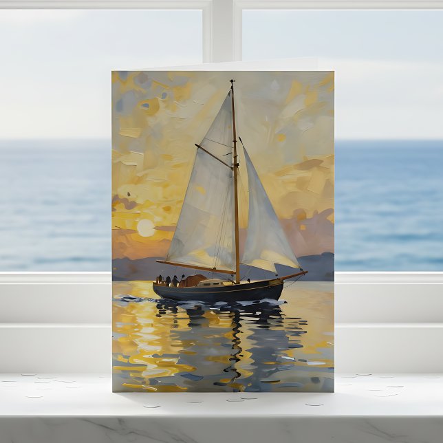 Cartão Sailboat Themed Happy Birthday (Criador carregado)