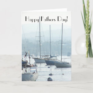 Cartão Sailboats Boats Harbor Ocean Beach Fathers Day