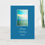 Cartão Sailing boat - dad's birthday<br><div class="desc">Greeting card for dad's birthday with a photo of a sail boat in the bay,  on blue background. Photography by Maria Santos (Lusinhas do Sul)</div>