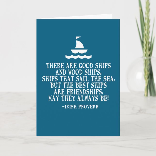 Cartão Sailing Irish friendship quote good ships proverb (Frente)