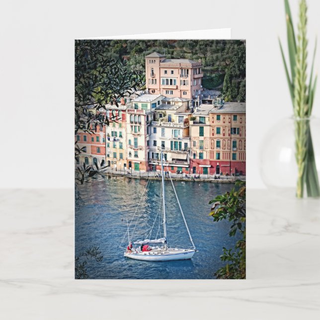 Cartão Sailing to Portofino, Italia Greeting Card (Frente)