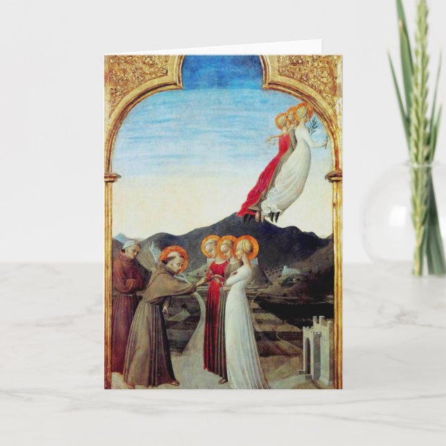 Cartão Saint Francis and the Female Trinity greeting card (Frente)
