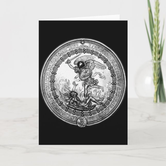 Cartão Saint Michael The Archangel Defeating Satan Christ (Frente)