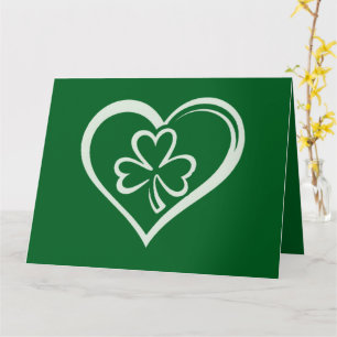 Cartão Saint Patrick's Day Engraçado Shamrock Heart Irish