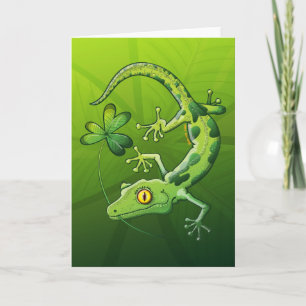 Cartão Saint Patrick's Day Gecko