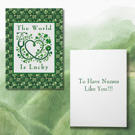 Cartão Saint Patrick's Day Lucky to Have Nurses Like You
