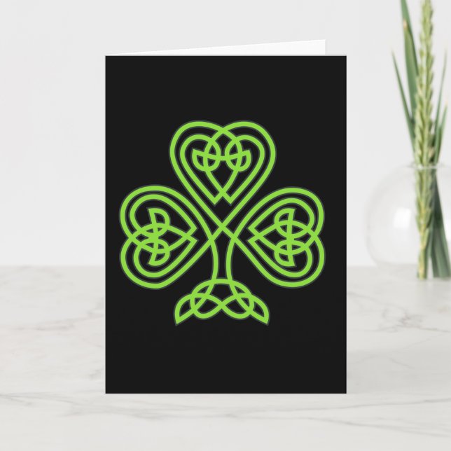 Cartão Saint Patrick's Day Notecard~Celtic Shamrock (Frente)