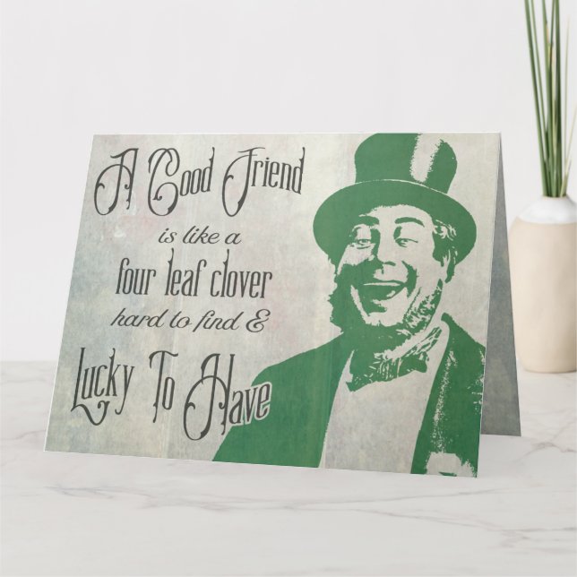Cartão Saint Patricks Friendship Vintage Typography (Frente)