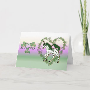 Cartão Saint Patrick's Shamrock Unicorn Card