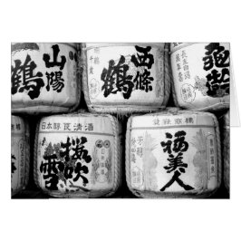 Cartão Sake Casks em preto e branco