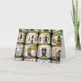 Cartão Sake Casks of Nara Greeting Card