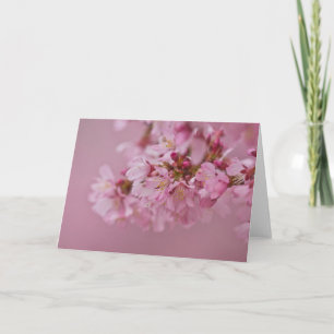 Cartão Sakura Flores de Cerejeira Rosa Pálido Reflexos