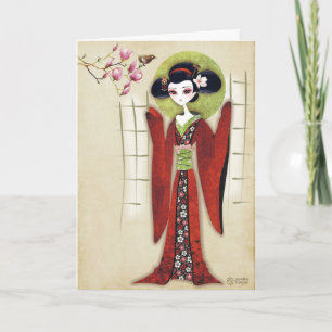 Cartão Sakura Girl Greeting Card