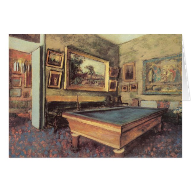 Cartão Sala Billiard em Menil Hubert por Edgar Degas (Frente Horizontal)
