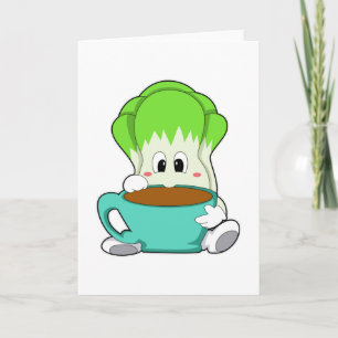 Cartão Salada com Xícara de Café
