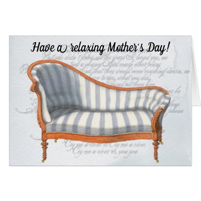 Cartão Salão de Corrida Azul Vitoriano Chaise (Frente Horizontal)