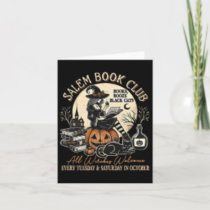 Cartão Salem Book Club Witch Cat Halloween Spooky Season